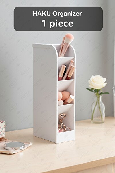 Fesya Home HAKU منظم 1 قطعة 4 أقسام - منظم للمكياج والمجوهرات