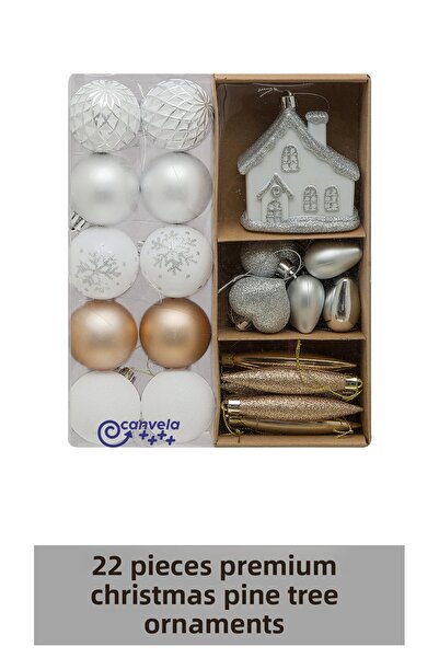 CANVELA 22 Pieces Premium Christmas Pine Tree Ornaments Christmas Special Ornaments