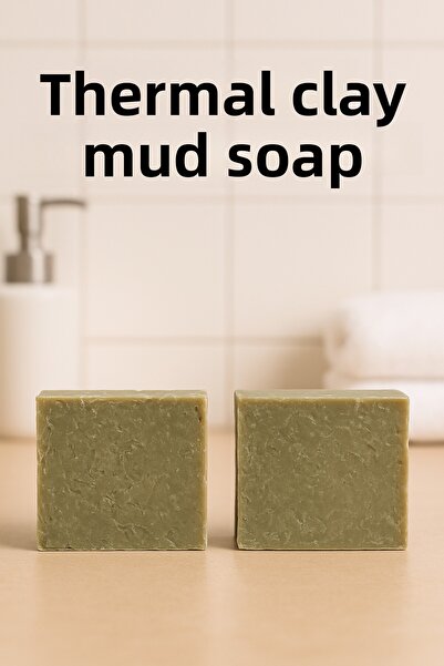 Newleaf 2 قطعة صابون الطين الحراري – صابون فعال لتضييق المسام وإزالة السموم من البشرة 110 جرام