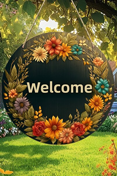 kutuTR زخرفة باب من الألياف الخشبية متوسطة الكثافة بمظهر ثلاثي الأبعاد وطباعة بالأشعة فوق البنفسجية |   معلق، قابل للمسح، زخرفي 33 سم KS015