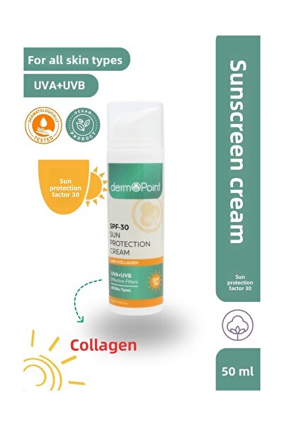 dermoPoint كريم واقي من الشمس بالكولاجين مناسب لجميع أنواع البشرة بعامل حماية...