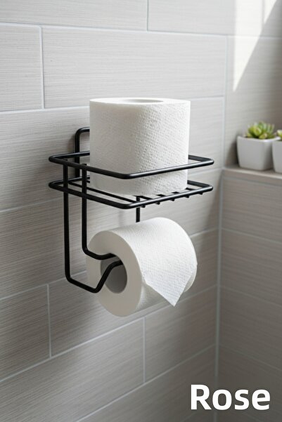 GÜLZE حامل ورق التواليت اللاصق (مع لاصق / معدن مقاوم للصدأ مع قطع غيار)