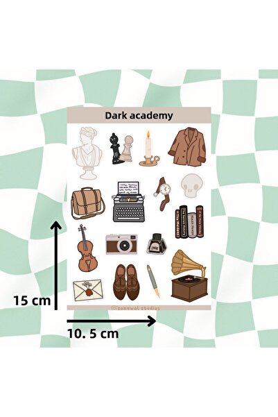 Songwol Studios Autocolant A6 cu tematică Dark Academia - Decal, Bullet Journ...