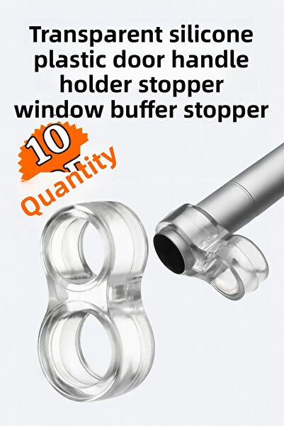 MH MiniHediye Transparent Silicone Plastic Door Handle Holder Grab Stopper Window Buffer Stopper (10Pcs)