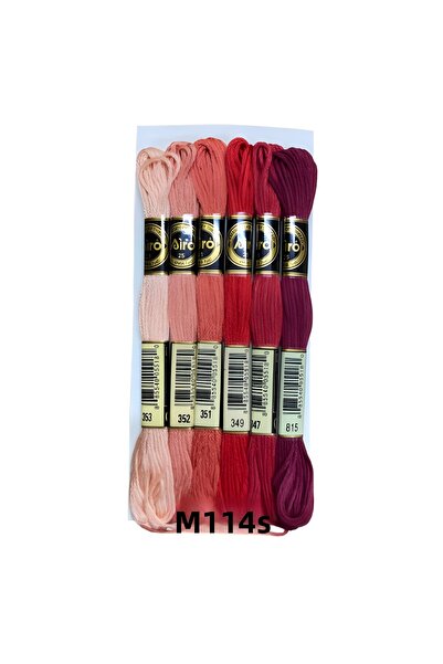 EleganTShoP Set de 6 fire de ață de brodat Airo Muline Etamine Coton