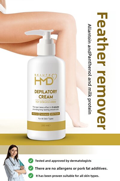 BEAUTE HMD Laser Effective & Hair Removal & Hair Reducing Cream for Whole Body & All Skin Types 250 ml