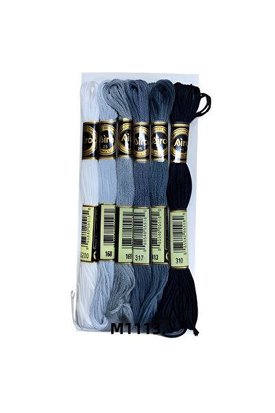 EleganTShoP Set de 6 fire de ață de brodat Airo Muline Etamine Coton