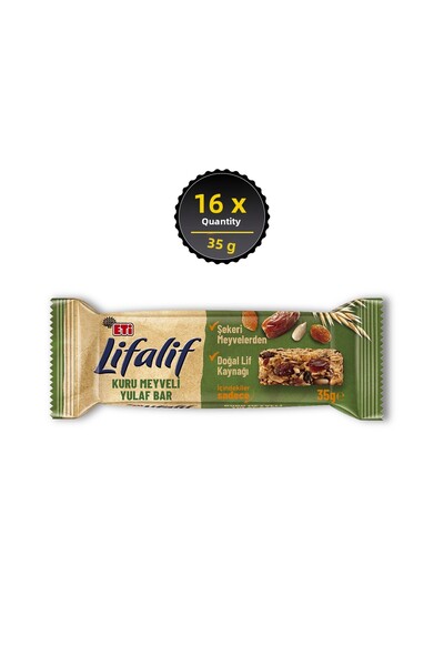 levent شريط الشوفان الفواكه الجافة من ليفاليف 35 جرام × 16 قطعة