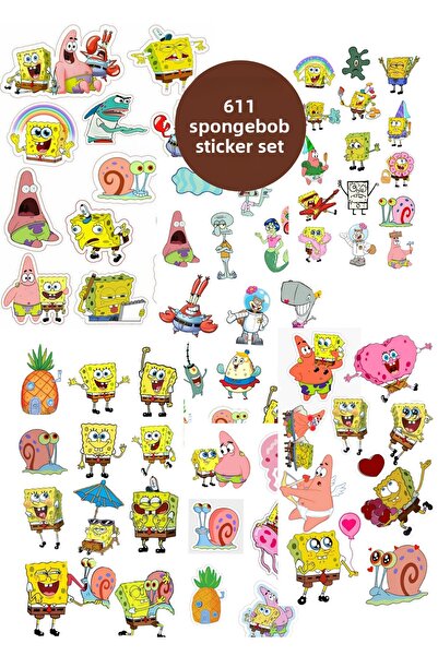 elviano 6 قطع من ملصقات سبونج بوب مناسبة للدفاتر