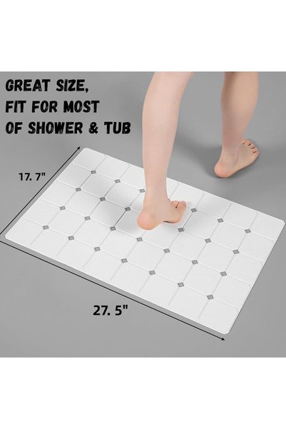 VIVOHOME Vivo Bathtub and Shower Mat with Suction Cups Non-Slip Soft Silicone Odorless Bath Mat 45 X 70 cm V-161