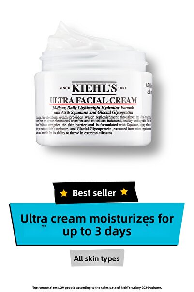 Kiehl's كريم العناية الذي يوفر دعمًا للترطيب لمدة 24 ساعة ويمنح البشرة نعومة ...