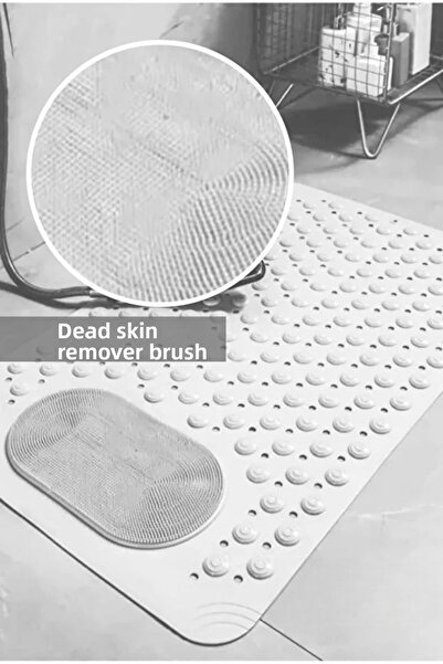 MAİN SHOP 2 Pieces Massage Dot Mat with Suction Cups for Bathroom Shower Tub Water Drainage 69.5 X 36 cm