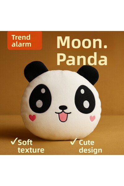 HUA Luna Panda Plush Pillow - Soft Textured Home Decor - Play and Sleep Compa...