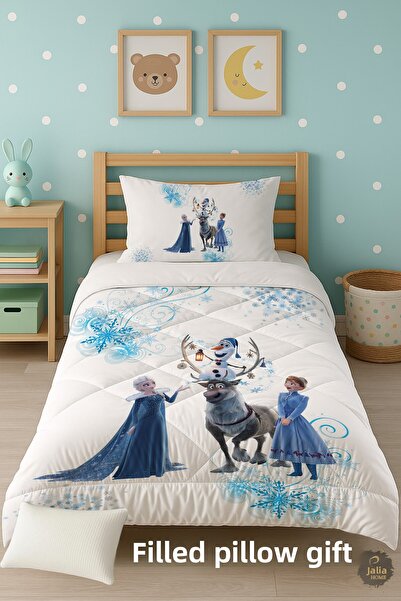 Talia Home طقم لحاف نوم فردي للأطفال من فروزن إلسا والأصدقاء