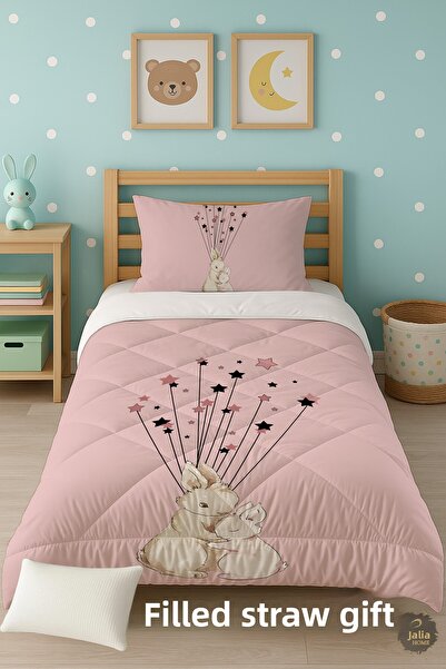 Talia Home Rabbits Patterned Single Children's Quilt Sleeping Set Tlag-167