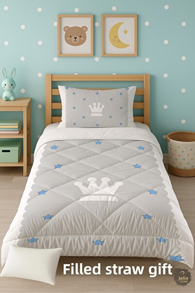 Talia Home King's Crown Patterned Single Children's Quilt Sleeping Set Tlag-117
