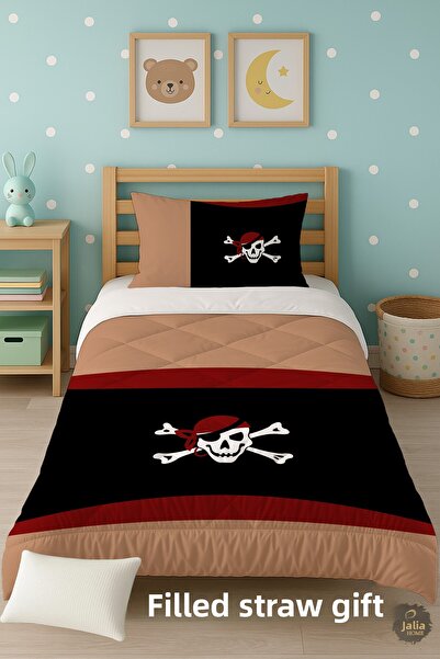 Talia Home Set de lenjerie de pat cu model cu craniu TLAG-286