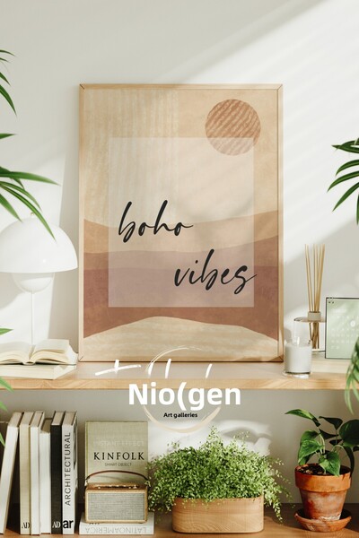 tablodea Pictură boemă, Poster cu ramă în stil boho, Pictură modernă, Pictură...