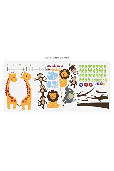 KT Decor Jungle Animals Mega Set Height Meter Development Chart Wall Sticker