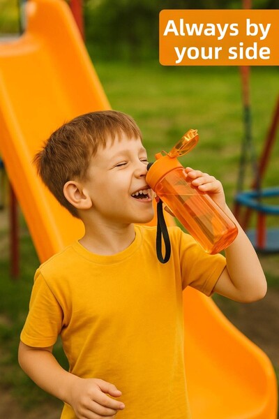 MEDUSHOP 500 ml - Leak-Proof, Drip-Free Water Bottle for School, Workplace, Gym, Orange