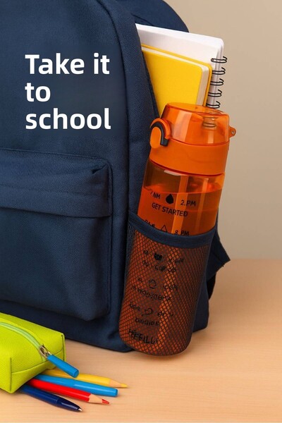 MEDUSHOP 500 ml - Leak-Proof, Drip-Free Water Bottle for School, Workplace, Gym, Orange