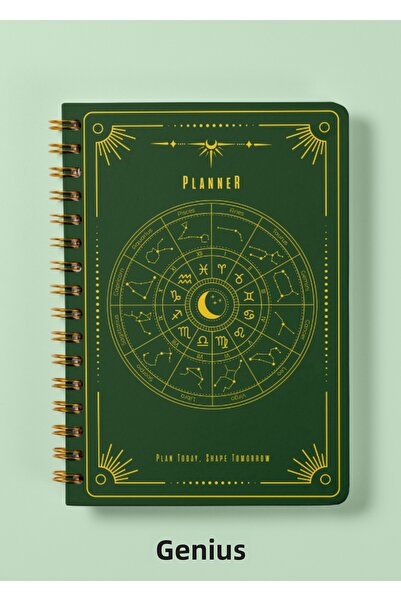 Dahiyen A5 спирален вечен дневник с твърда корица от лен - Stellar Green