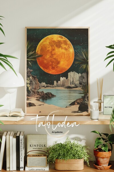 tablodea Pictură poster înrămată retro suprarealistă, pictură decorativă mode...