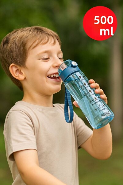 MEDUSHOP 500 ml - Leak-Proof, Drip-Free Water Bottle for School, Workplace, Gym, Blue