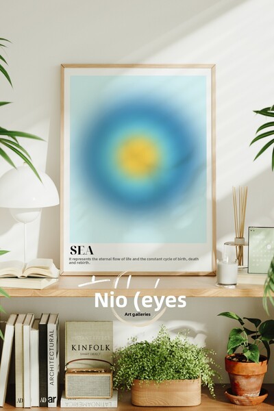 tablodea Tablou cu poster înrămat Sea Aura, Pictură murală decorativă spiritu...