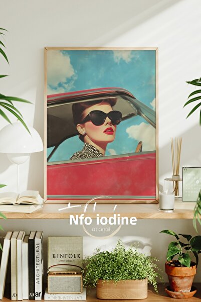 tablodea Ρετρό Γυναικεία Εικονογράφηση με Κορνίζα, Διακοσμητική Ζωγραφική Τοί...