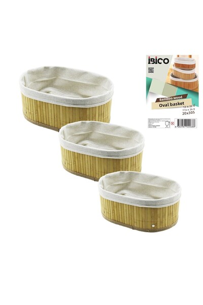 Go İthalat 3 ΟΒΑΛ ΚΑΛΑΘΙΑ ΟΡΓΑΝΩΣΗΣ ΑΠΟ ΜΠΑΜΠΟΥ ΜΕ ΞΥΛΙΝΗ ΒΑΣΗ - ΜΕ ΥΦΑΣΜΑ 13...