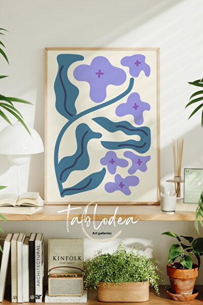 tablodea Pictură modernă cu poster înrămat cu model floral abstract, pictură ...