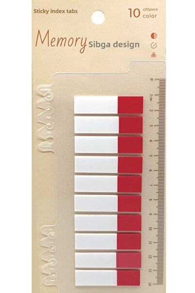 sibga tasarım ملصقات لاصقة شفافة حمراء نصفية. علامة كتاب لاصقة 200 ورقة