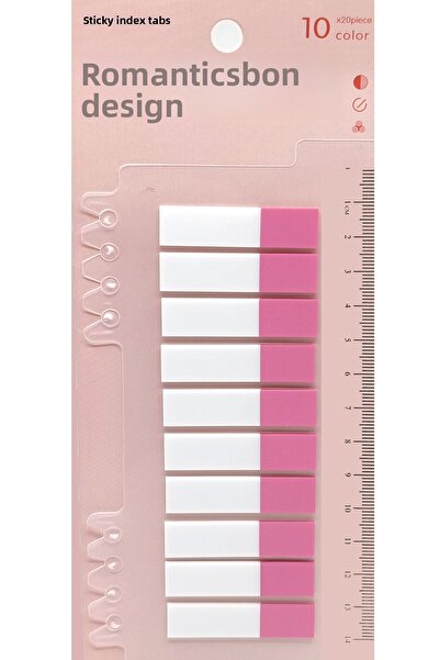 sibga tasarım Transparent Half Pink Postit Post-It Post It. Book Mark Bookmark Post-It Sticker 200 Sheets