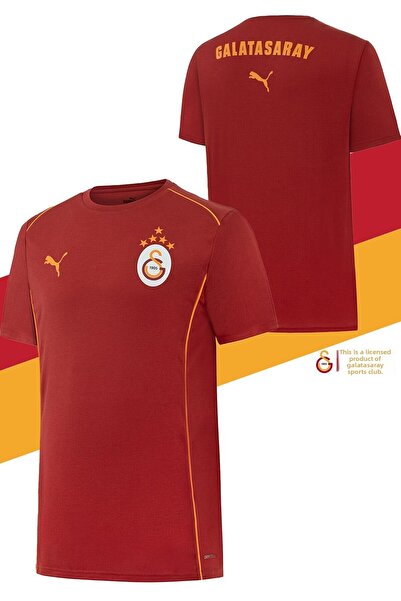 Galatasaray Γνήσιο μπλουζάκι με άδεια χρήσης με λαιμόκοψη κόκκινο προπόνησης 5 αστέρων