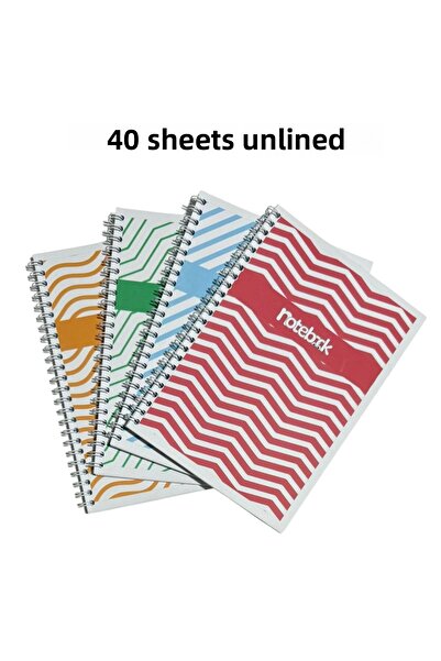 KarmaOfis A5 Spiral Bound Lined Notebook 40 Sheets 4-Hole (All Unlined)