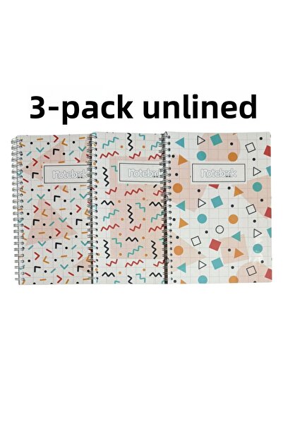 KarmaOfis A5 Spiral Shapes Notebook 40 Sheets 3-Ring (All Unlined)