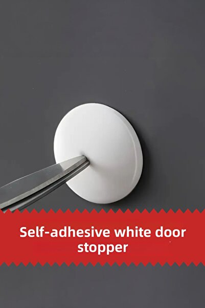MH MiniHediye 6 bucăți de opritoare adezive albe pentru mânerul ușii – bara de protecție pentru perete, suport pentru opritor