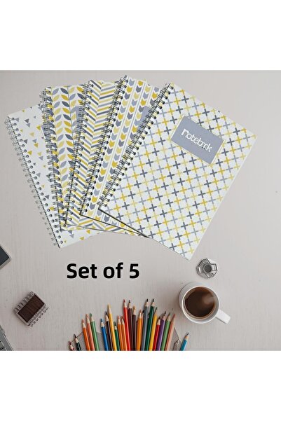 KarmaOfis A5 Spiral Pattern Notebook 40 Sheets 5-Pack (All Unlined)