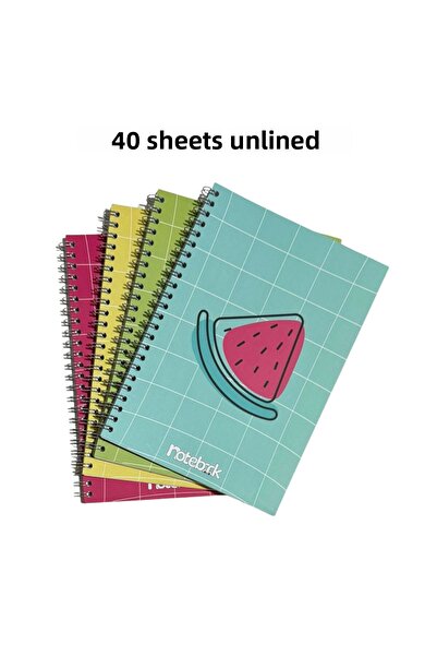 KarmaOfis A5 Spiral Fruit Concept Notebook 40 Sheets 4-Ring (All Unlined)