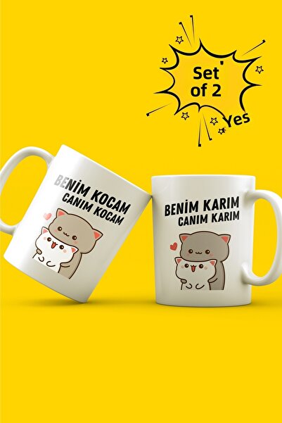 gavebutik كوب سيراميك هدية مكون من قطعتين لعيد الحب، هدية مميزة لزوجتي العزيز...