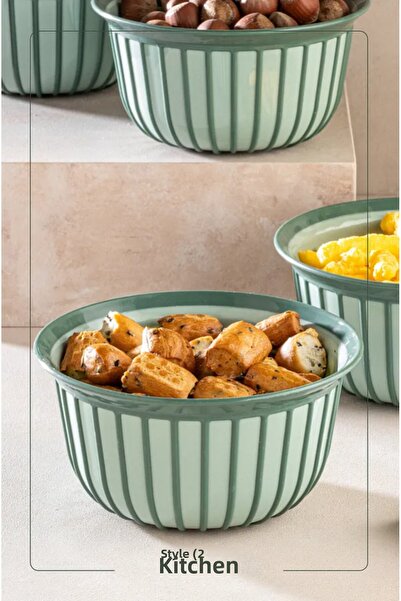 Stile Cucina Linea 6-Piece Practical Snack Bowl Green 1 Liter