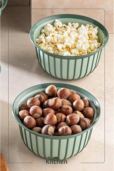 Stile Cucina Linea 6-Piece Practical Snack Bowl Green 1 Liter