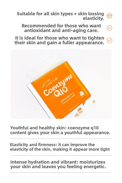 Mjcare On Coenzyme Mask - Face Mask with Coenzyme Q10, 20 Pack