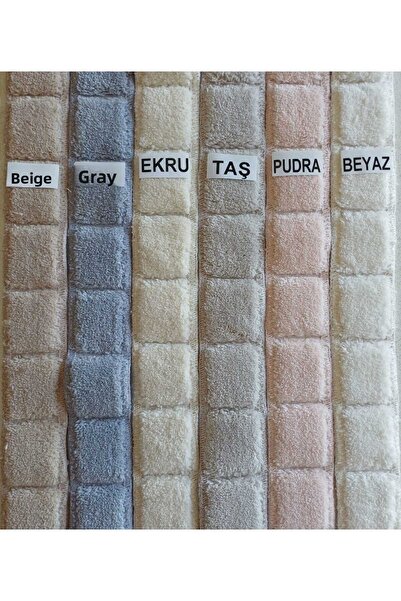 HOMEMOME Cotton Oval Bath Mat Set of 2 Stone 60*100 & 50*60