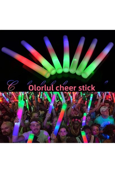 NW NessiWorld LED Lighted Colorful Sponge Party Stick Lighted Rubber Stick 46 cm