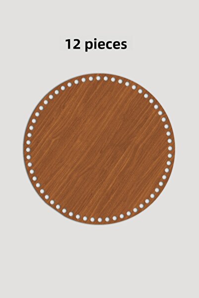 Lucena Ξύλινος Στρογγυλός Δίσκος Καλαθιού Βάση 12 εκ. 12 Τεμάχια Καρυδιά 3mm