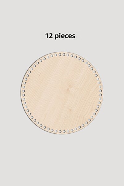 Lucena Ξύλινος Στρογγυλός Δίσκος Καλαθιού Βάση 10 εκ. 12 Τεμάχια Αξιλάρι 3εκ.