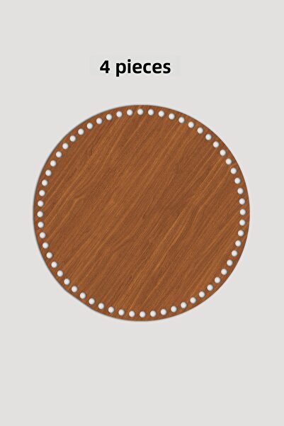 Lucena Ξύλινος Στρογγυλός Δίσκος Καλαθιού Βάση 22 εκ. 4 Τεμάχια Καρυδιά 3mm