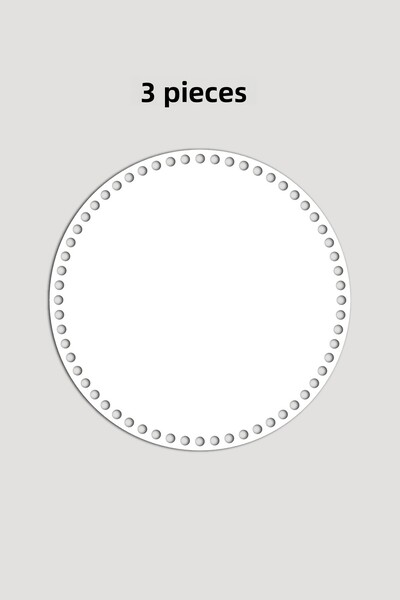 Lucena Ξύλινη Στρογγυλή Βάση Δίσκου Καλαθιού 35 cm 3 Τεμάχια Λευκό 3mm